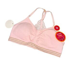 Maidenform girls pullover removable padding bra-pink-size Small (6/6X)-NWT